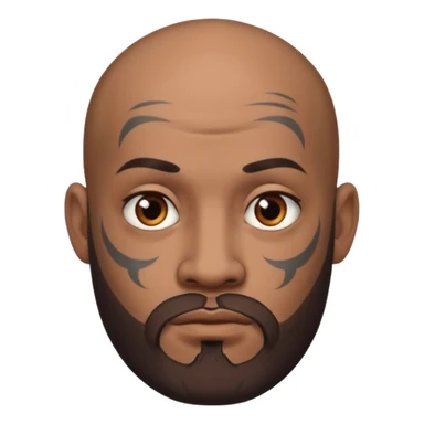 bald bearded man with face tattoo sticker