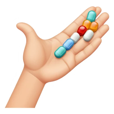 medicine pills in hand about to be swallowed sticker