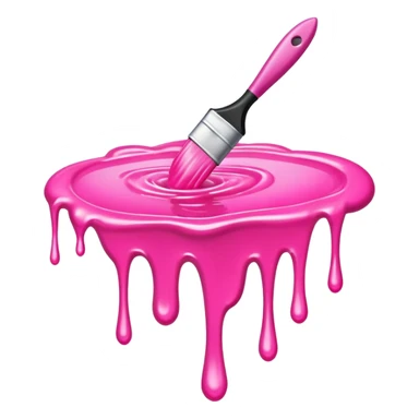  flying art brush dripping pink slop  sticker
