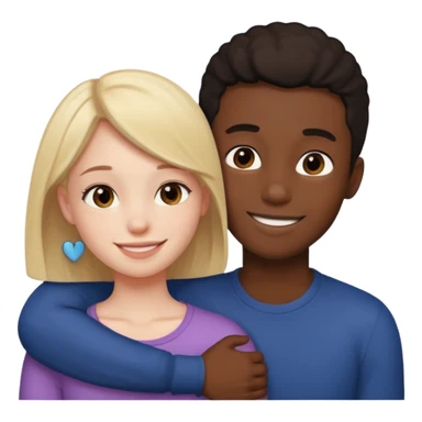 Fille embrassement un garçon noir sticker