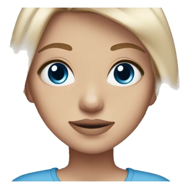 Girl with blue eyes, dirty blonde hair, pale-ish tan skin, pink lips straight-ish hair  sticker