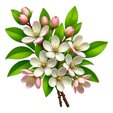 bouquet Apple blossom, luxuriant, stem, leaf, bud sticker