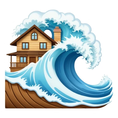 TSUNAMI DESTRUYENDO UNA CASA sticker