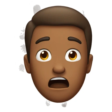 Brown guy making a shocked face with hands up  sticker