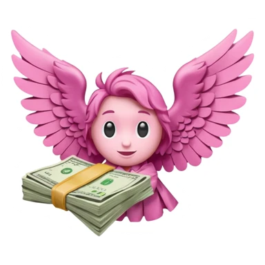 cash with wings pink sticker