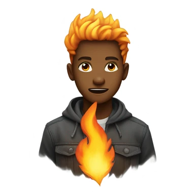 Boy on fire sticker