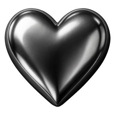 heart, shiny and metallic chrome style sticker