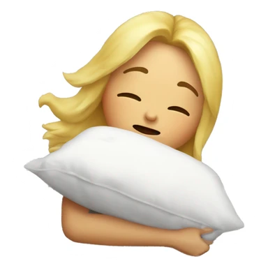 chica rubia durmiendo en una almohada sticker