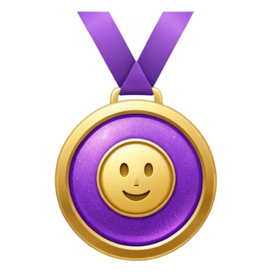 Purple Glitter medal of help sticker