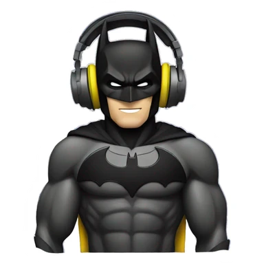 Dj Batman using headphones sticker