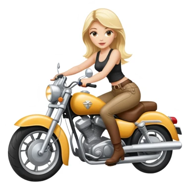 Blonde and beautiful woman on a big motorbike sticker