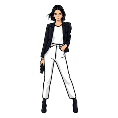 Kendall Jenner, fashion icon, stylish pose sticker