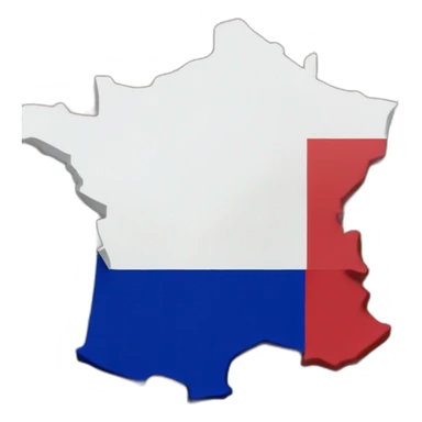 outline of french country on the map filled with the french flag sticker
