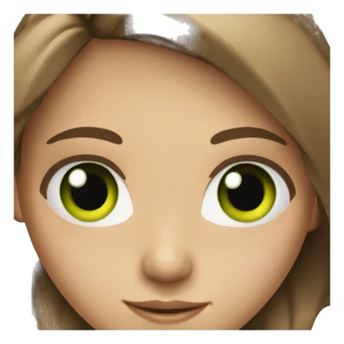 teen girl brown hair green eye sticker