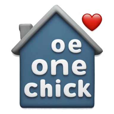 A slate blue #6A5ACD heart with a single click cursor over it, with the words "One Click Home" in a warm and friendly way.  sticker