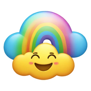 rainbow cloud smiling emoji sticker