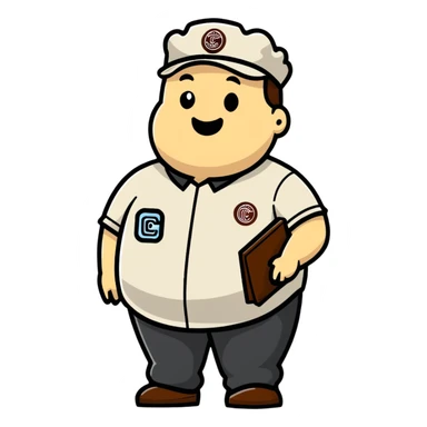 fat chipotle worker cartoon sticker sticker