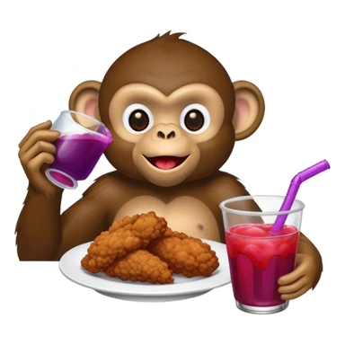 monkey with fried chicken and grape koolaid sticker