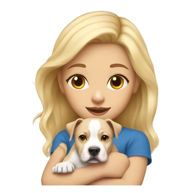 blonde girl with a pitbull puppy sticker