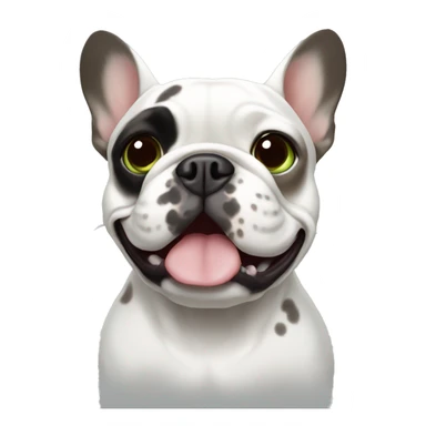 French bulldog white with brown spots and greenish grey eyes sticker