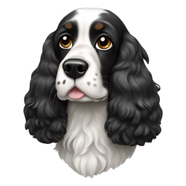 Black and white cocker spaniel sticker