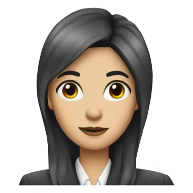 Female defense attorney with long black hair sticker