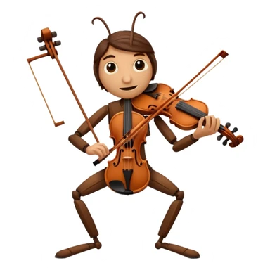 cricket, brown violin sticker