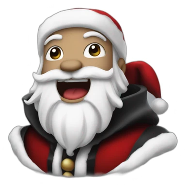 santa claus black and white vampire sticker