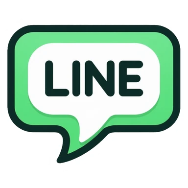 Line messaging app logo, speech bubble with LINE text sticker