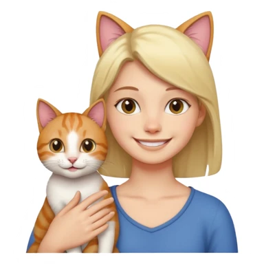 person with cat on their shoulder sticker