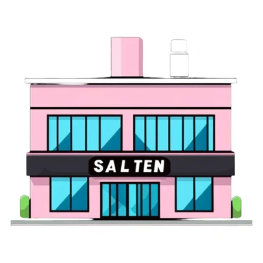 partly pink stylish beauty salon building sticker