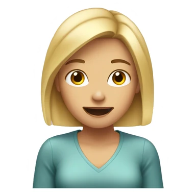 Blond girl doing a voice message  sticker