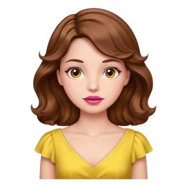 woman Pink lips, deifferent hair, yellow dress. sticker