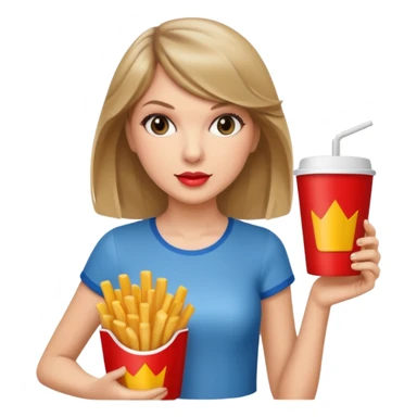 Taylor Swift holding a cup of fries





































 sticker
