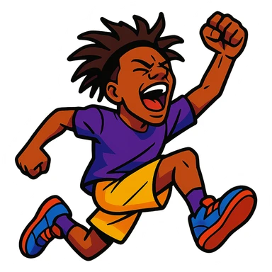 dynamic pose of IShowSpeed, colorful sticker