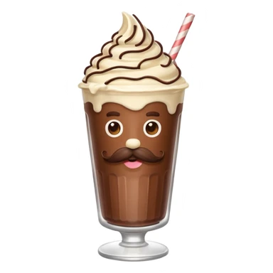 milkshake with mustache sticker