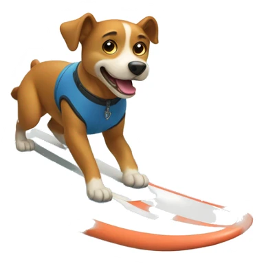 A dog surfing sticker