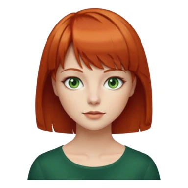 Una pelirroja ojos verdes pelo cortito con flequillo sticker