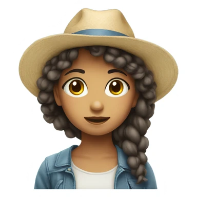 girl with hat under blue sky beautiful eyes sticker