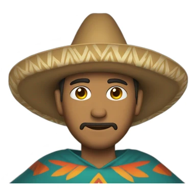 man wearing poncho and sombrero sticker