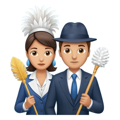 Ein Detektiv interviewt eine Putzfrau sticker