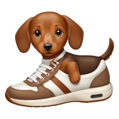 Daushund wearing sneakers sticker