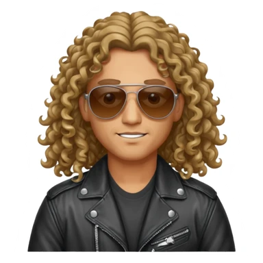 Biker Gang with Sunglasses, long curly hair, sunglasses sticker