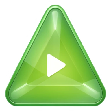 All solid Light green triangle play button  sticker