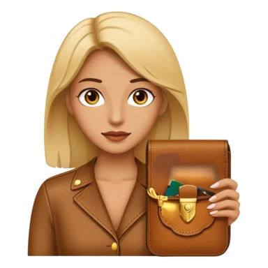 cartera de mujer color beige sticker