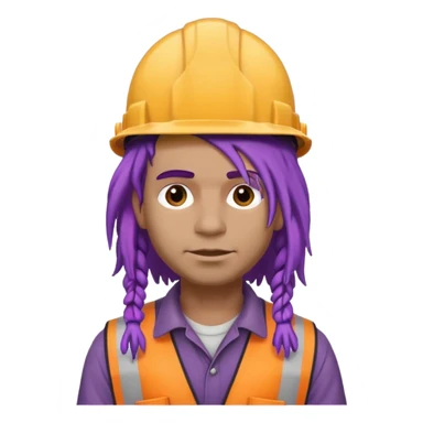 construction worker very dreadlocked purple haired man  sticker
