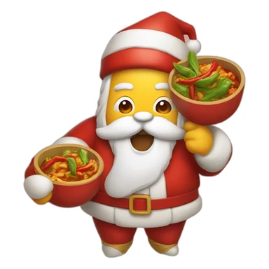 spicy chinese food santa sticker