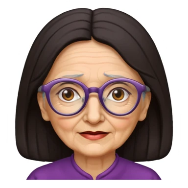 old woman arabic type dark hair glasses sticker