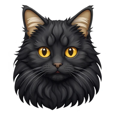 Black Mainecoon cat sticker