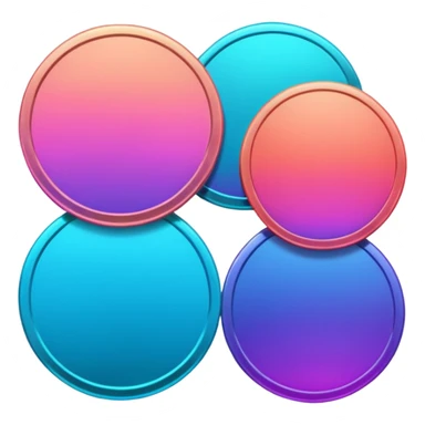 coins  pack in gradient of turquoise, blue, pink, purple, and coral color sticker